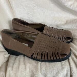 Jessica Womens Huarache Shoes 8M Brown Leather Woven Closed Toe Slip On Loafers​